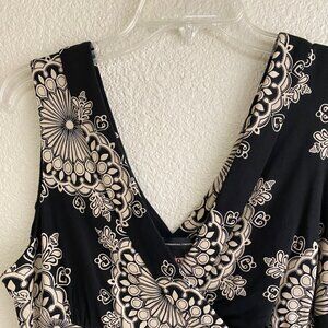 INC 100% Silk Dress – Size L – Black & Cream – Excellent Condition!